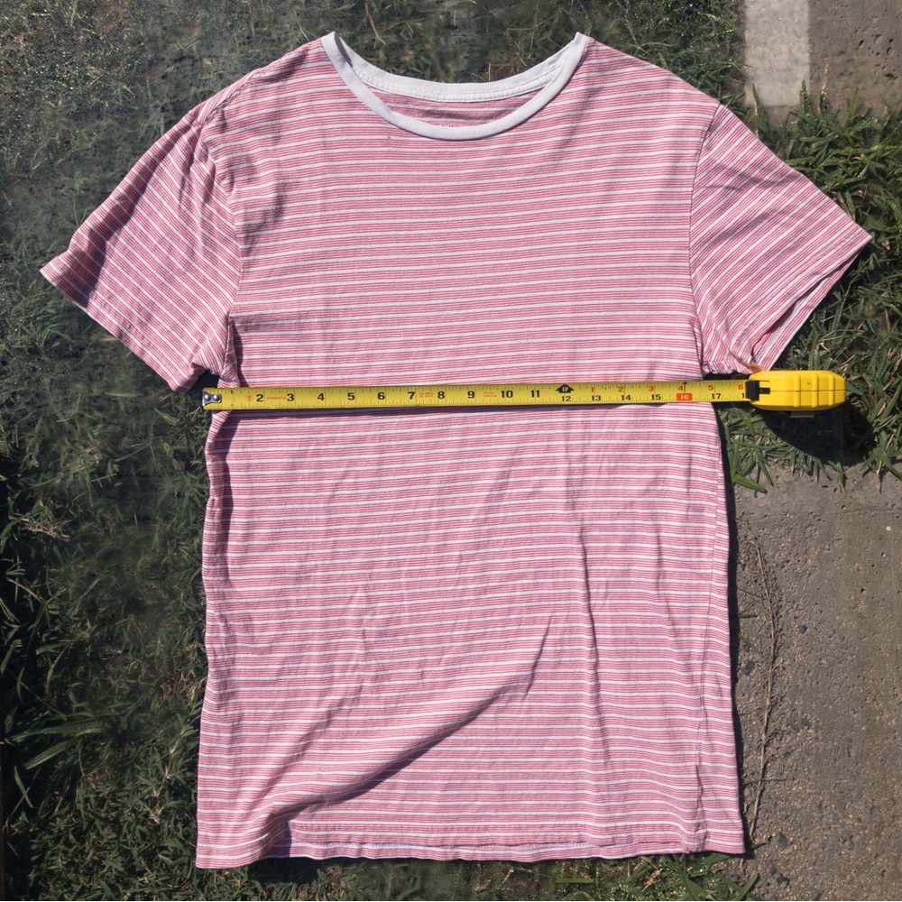 Pink Red White Striped Goodfellow & Co. Small Cotton T Shirt